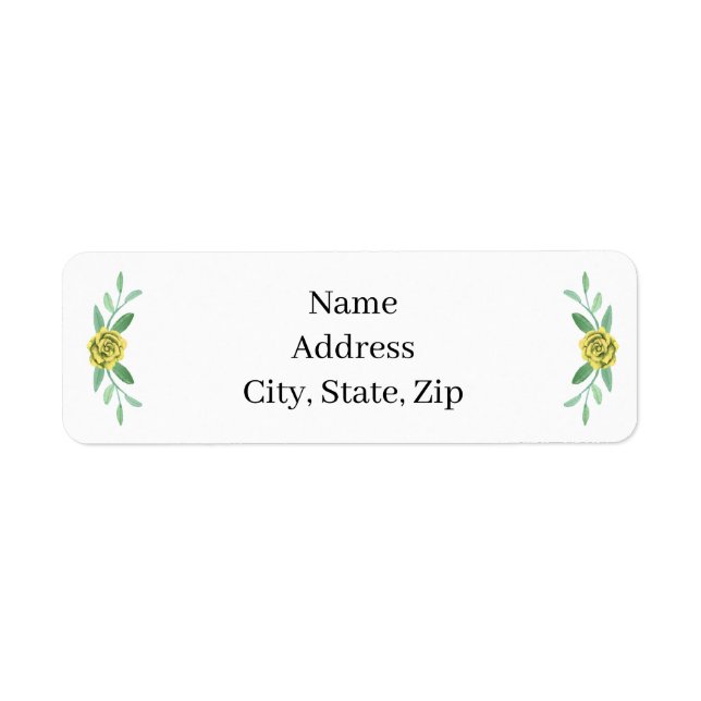 Yellow Floral Greenerage Foliage Address Labels (Vorne)