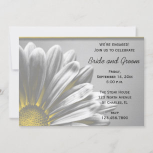 Yellow Floral Highlights Engagement Party Einladung