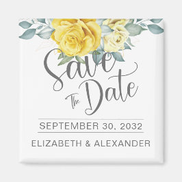 Yellow floral Klasse Foto Hochzeit speichern das D Magnet