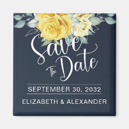 Yellow floral Klasse Foto Hochzeit speichern das D Magnet