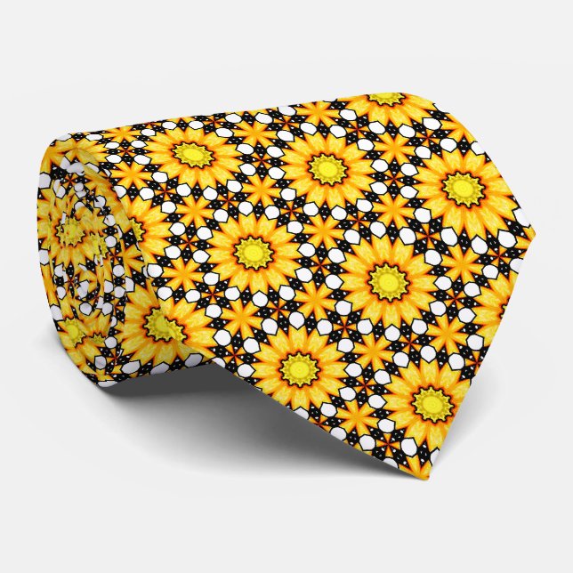 Yellow Floral Krawatte (Gerollt)