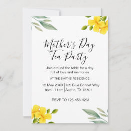 Yellow Floral Mother's Day Tea Party Einladung