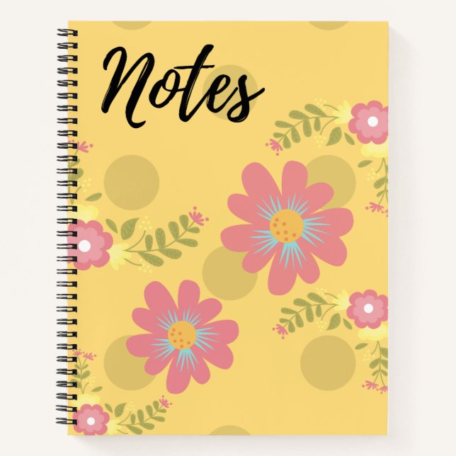 Yellow Floral Notes Notizbuch (Vorderseite)