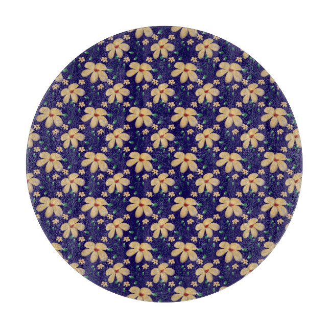 Yellow floral pattern  schneidebrett (Vorderseite)