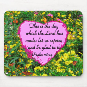 YELLOW FLORAL PSALM 118:24 FOTO-DESIGN MOUSEPAD