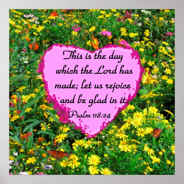 YELLOW FLORAL PSALM 118:24 FOTO-DESIGN POSTER (Vorne)