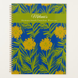 Yellow Floral Teacher School Homeschool Planer