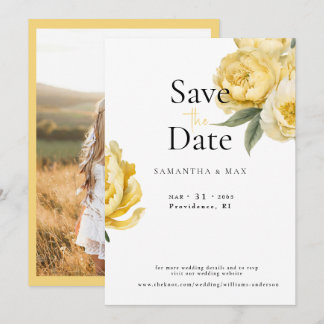 Yellow Floral The Two of Us Photo Save the Date