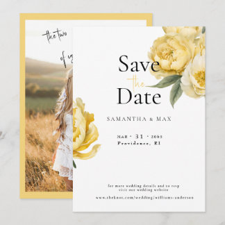 Yellow Floral The Two of Us Photo Save the Date II