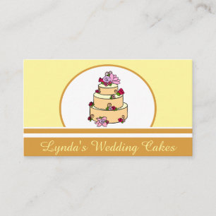 Yellow Floral Wedgecake Bakery Business Card Visitenkarte