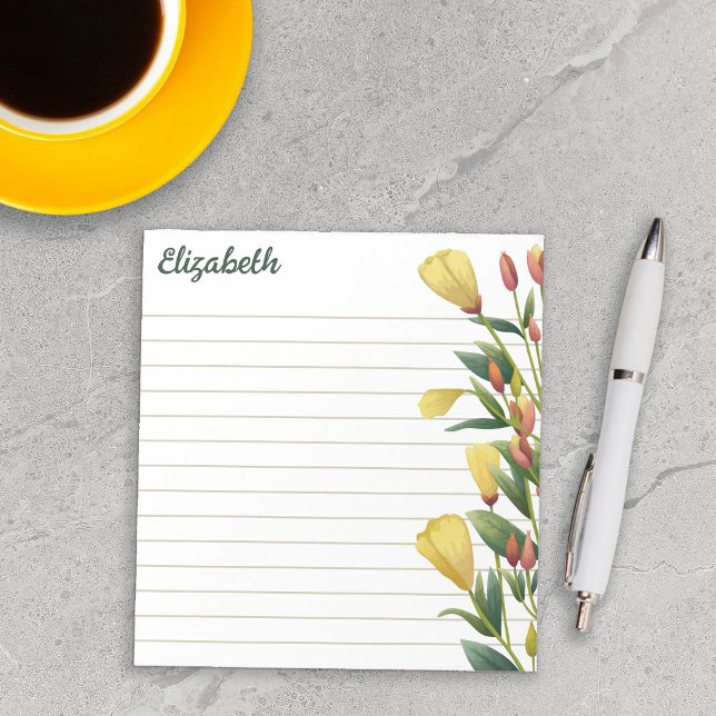 Yellow Florals Abend Primrose Linz Notizblock (Von Creator hochgeladen)