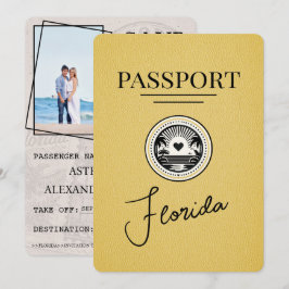 Yellow Florida Passport Save the Date