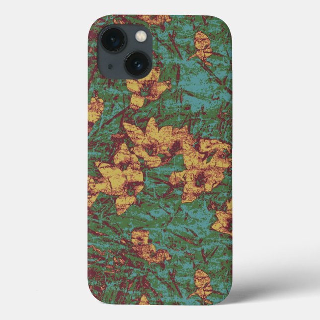 Yellow flower against leaf camouflage pattern 2 Case-Mate iPhone hülle (Rückseite)