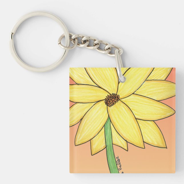 Yellow Flower with orange background (Devant)