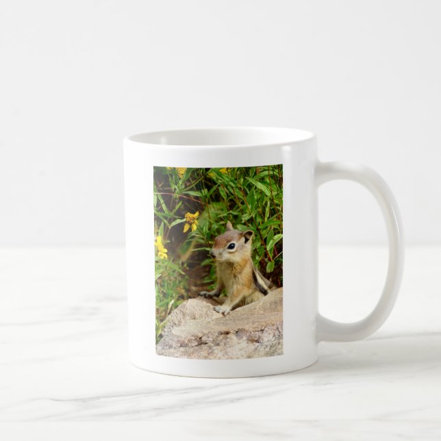 Yellow Flowers Chipmunk Kaffeetasse (Rechts)