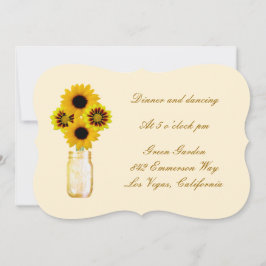 Yellow Flowers Mason Jar Empfang Card Einladung