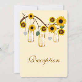 Yellow Flowers Mason Jars Empfang Card Einladung