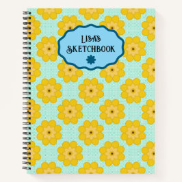 Yellow Flowers with Blue Dots Notizbuch