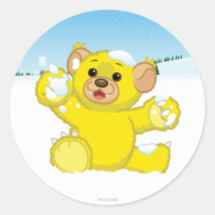 Yellow Fluffy Cub Runder Aufkleber