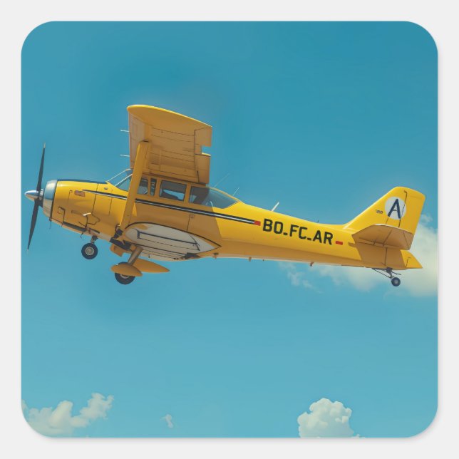 yellow flyer high quadratischer aufkleber (Vorderseite)