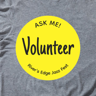 Yellow Frag Me Volunteer Abzeichen Runder Aufkleber