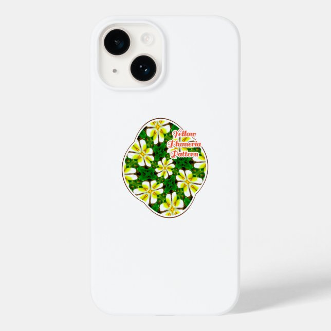 Yellow Frangipani Pattern Case-Mate iPhone 14 Hülle (Rückseite)