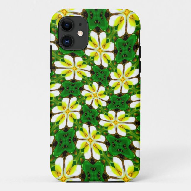 Yellow Frangipani Pattern Case-Mate iPhone Hülle (Rückseite)