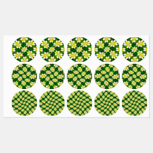 Yellow Frangipani Pattern Etiketten
