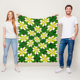 Yellow Frangipani Pattern Fleecedecke