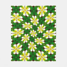 Yellow Frangipani Pattern Fleecedecke