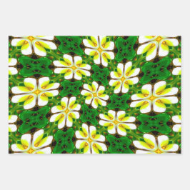 Yellow Frangipani Pattern Geschenkpapier Set