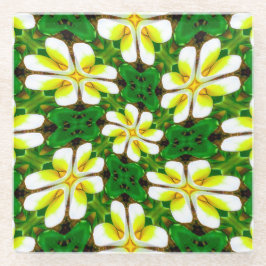 Yellow Frangipani Pattern Glasuntersetzer