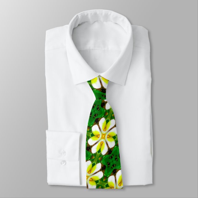 Yellow Frangipani Pattern Krawatte (Gebunden)