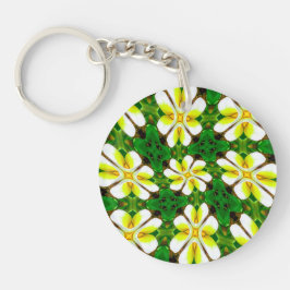 Yellow Frangipani Pattern Schlüsselanhänger