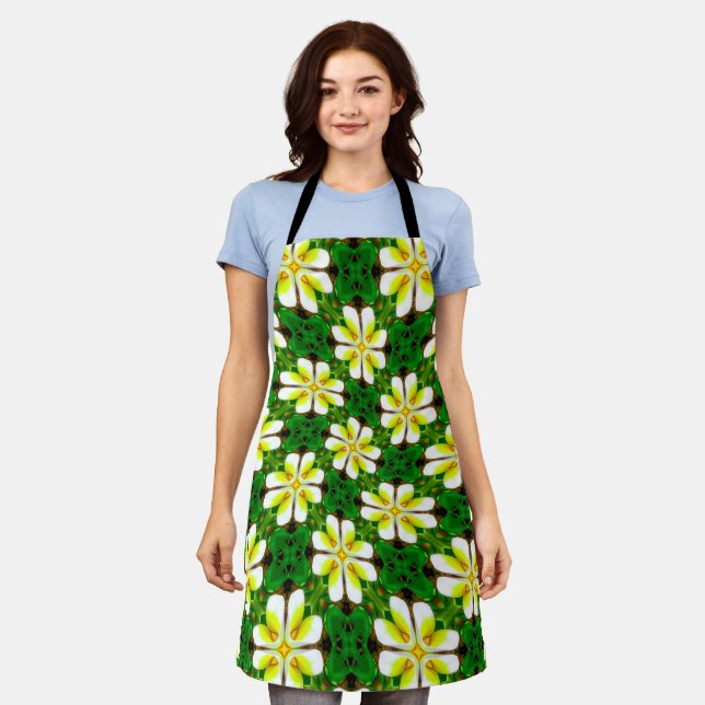 Yellow Frangipani Pattern Schürze (Getragen)