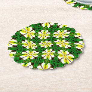 Yellow Frangipani Pattern Untersetzer