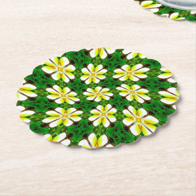 Yellow Frangipani Pattern Untersetzer (angewinkelt)