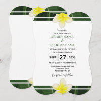 Yellow Frangipani Plumeria Wedding Einladungen