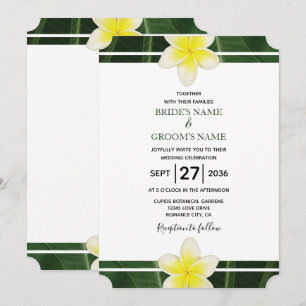 Yellow Frangipani Plumeria Wedding Einladungen