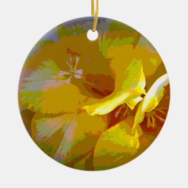 Yellow Freesia Digital Manipulation Ornament (Vorne)