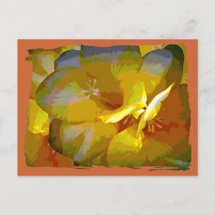 Yellow Freesia Digital Manipulation Postkarte
