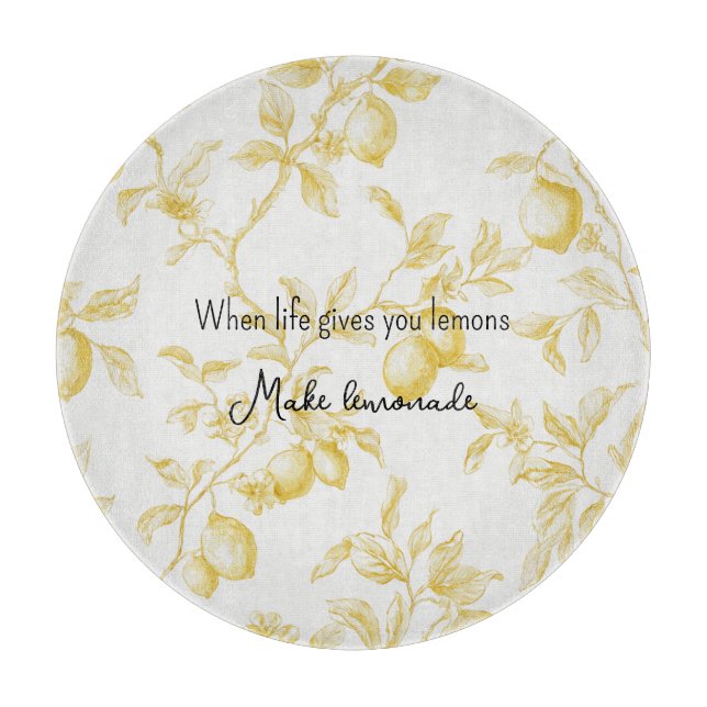 Yellow Fruit Lemons Make Lemonade Schneidebrett (Vorderseite)