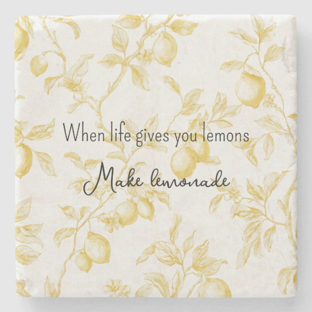 Yellow Fruit Lemons Make Lemonade Steinuntersetzer (Vorderseite)