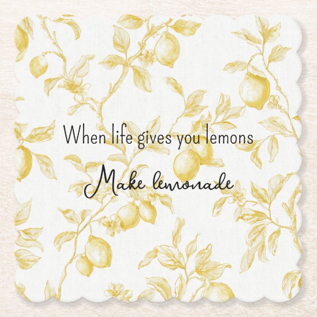 Yellow Fruit Lemons Make Lemonade Untersetzer (Vorderseite)