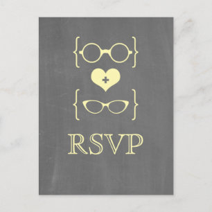 Yellow Geek lunettes tableau noir RSVP carte posta