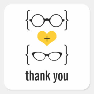 Yellow Geeky Glasses Dankeschön an Stickers