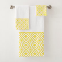 Yellow Geometric Diamond Pattern