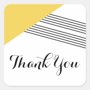 Yellow Geometric Strip Danke Stickers
