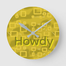 Yellow Geometric Wall Clock Runde Wanduhr
