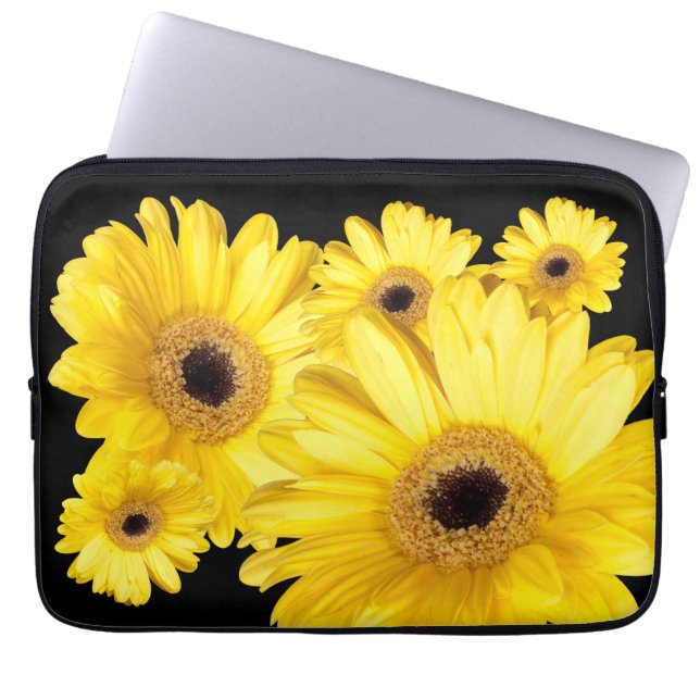 Yellow Gerber Daisy Nah Up Fotografen Laptopschutzhülle (Vorderseite)